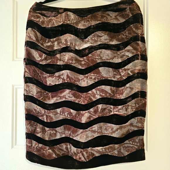 Silk Vintage Carlisle Layered Women's Chocolate Brown Pencil Skirt size 8 - Picture 1 of 5